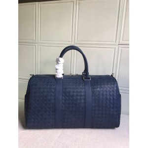 Bottega veneta BV New Medium Grid Woven Blue Travel Bag