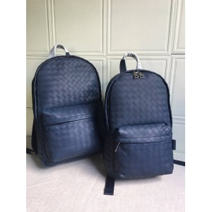 Bottega veneta BV Waxed Cowhide Blue Woven Backpack