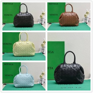 Bottega veneta BV 764535 Small Intreccciato Knitted Leather Bowling Bag 7460