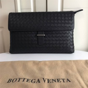 Bottega Veneta BV Men's Woven Leather Flap Clutch