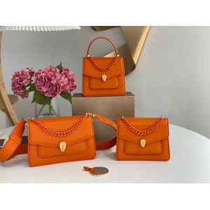 Bvlgari 290872/290875/290874 SERPENTI FOREVER Orange Crossbody Bag Handbag