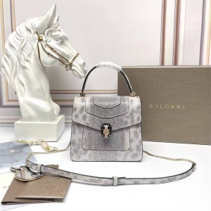 Bvlgari 290552 SERPENTI FOREVER Handbag Snake Skin Organ Bag 286999