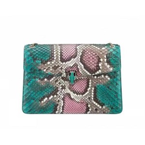 Bvlgari 288939 Serpenti Forever Colorful Python Skin Large Chain Bag