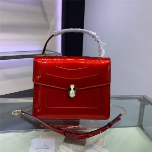 Bvlgari bag patent leather Serpenti forever series large handbag 38629
