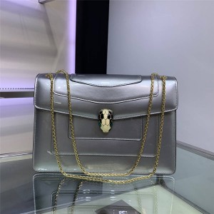Bvlgari patent leather Serpenti forever series large chain bag 35106