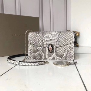 bvlgari official website new Serpenti Forever snakeskin shoulder bag