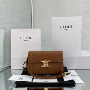 celine TRIOMPHE cow leather strap bag messenger bag 195263