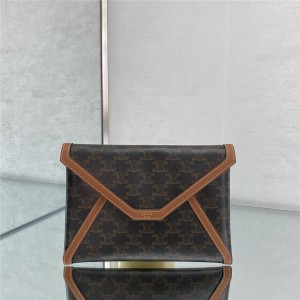 celine new TRIOMPHE canvas retro clutch envelope bag