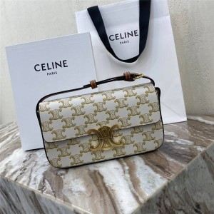 Celine TRIOMPHE logo printed calf leather shoulder bag 194142