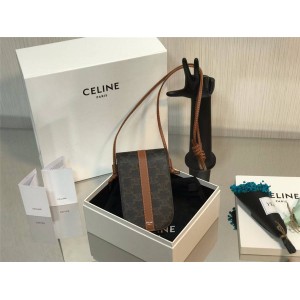 Celine TRIOMPHE artificial leather and cow leather phone case 10H742