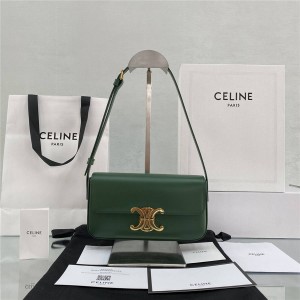 celine TRIOMPHE shiny calf leather shoulder bag underarm bag 194143