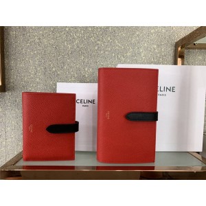 Celine/Seilin STRAP Medium/Large Grained Calfskin Wallet 10B633/10B643