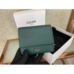 Celine small grain calf leather tri-fold wallet 10B573