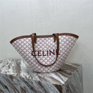 celine COUFFIN medium logo print handbag red 196952