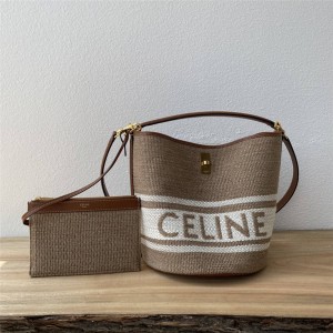 celine BUCKET 16 Woven Wagyu Leather Bucket Bag 195572