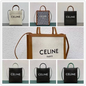 Celine 192082 191542 CABAS Small Old Flower Canvas Embroidered Tote Bag