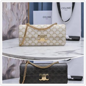 Celine 197412 TRIOMPHE logo printed chain bag method stick bag