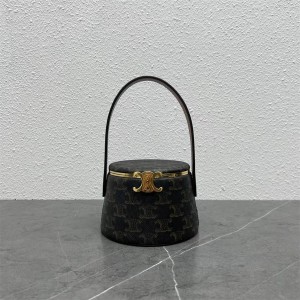 Celine 111353 TRIOMPHE Round Makeup Box Bag