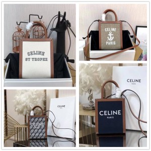 Celine 193302 CABAS Mini Canvas Shopping Bag Tote Bag