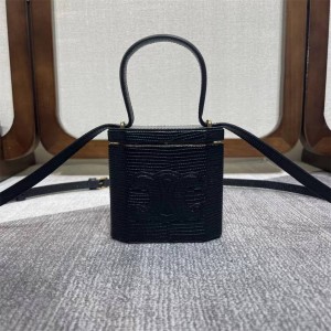 Celine 199604/199602 LOCK TRIOMPHE Lizard Pattern Box Bag