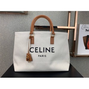 celine women bag horizontal CELINE printed canvas shopping bag 190062