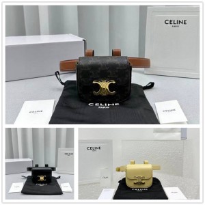 Celine 45BCN3/45BCN2 TRIOMPHE Shiny Cow Leather Belt Waistpack 60674