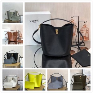 Celine 195573 BUCKET 16 large leather bucket bag