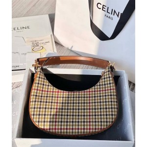 Celine 196922 AVA medium Houndstooth shoulder bag 193953