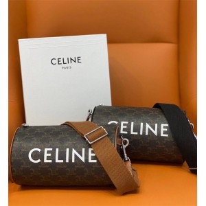 Celine 110052 Men's Logo Printing Cylinder Bag