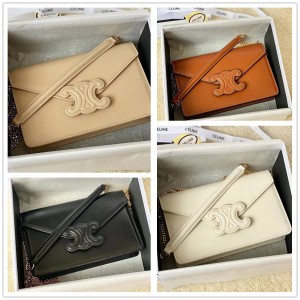 Celine 10J733 TRIOMPHE Leather Buckle Envelope Bag 100773
