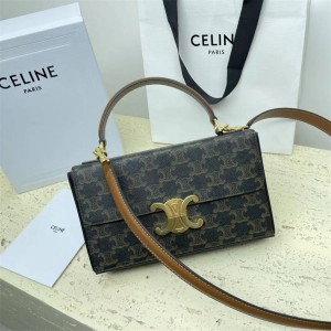 Celine 199992 BOX TRIOMPHE logo printed cowhide handbag