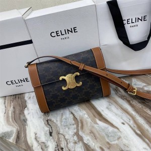 Celine 195262 TRIOMPHE cowhide leather strap bag crossbody bag 195263