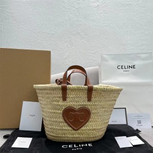 Celine 194002 TEEN TRIOMPHE CLASSIC Love Woven Basket Bag 60227