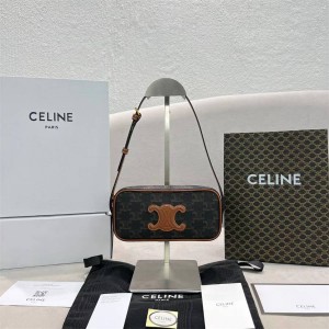 Celine 10J582 TRIOMPHE Mini Logo Print Underarm Bag Camera Bag 60251