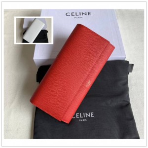 Celine 10B563 Large Grain Cow Leather Flip Wallet