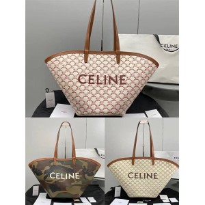 Celine 196262 COUFFIN Large Aged Cowhide Fan-shaped Shopping Bag 60189