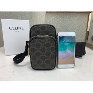 celine men's bag TRIOMPHE canvas and leather mini pocket messenger bag 190832