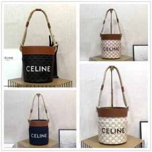 Celine 196272 BUCKET CORDE logo printed bucket bag