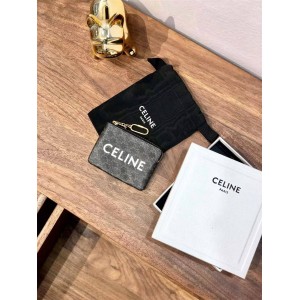 Celine 10C662 Logo Printed Change Card Bag