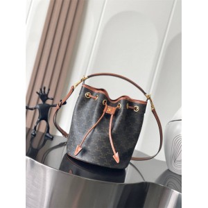 Celine 116882 CLARA Logo Printed Bucket Bag