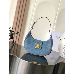 Celine 114492 AVA TRIOMPHE denim shoulder bag