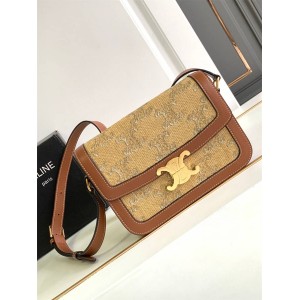 Celine 191242 woven TRIOMPHE classic handbag 188423