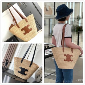 Celine 114342 woven medium soft classic carrying basket bag