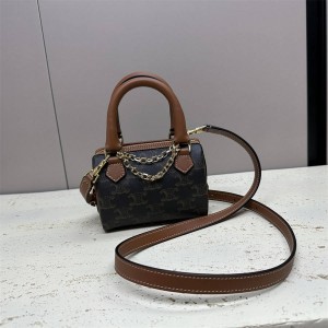 Celine 10P042 Mini Logo Printed Boston Bag 195112