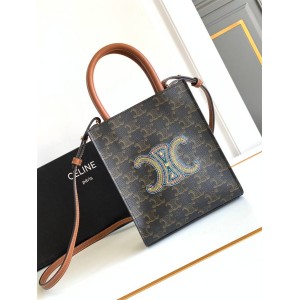 Celine 194372 CABAS Mini Embroidered LOGO Tote Bag 191542