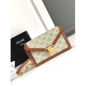 Celine 10L462 TRIOMPHE CANVAS New Pattern Chain Bag 10J733