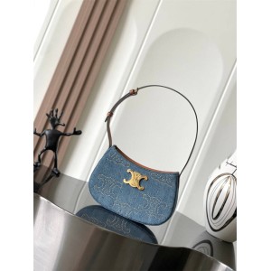 Celine115702 TILLY Medium TRIOMPHE Nail Denim Handbag 115703