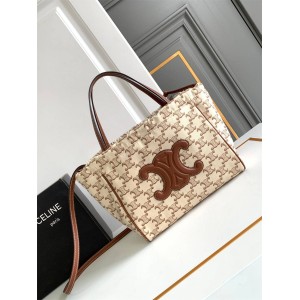 Celine 111012 CABAS TRIOMPHE Small Logo Printed Shopping Bag 111013