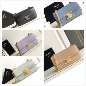 Celine 115203 CLAUDE Leather Chain Bag 197993