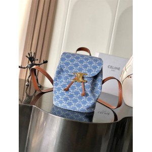 Celine 118702 BONNIE Fabric Denim Printed Backpack 118703